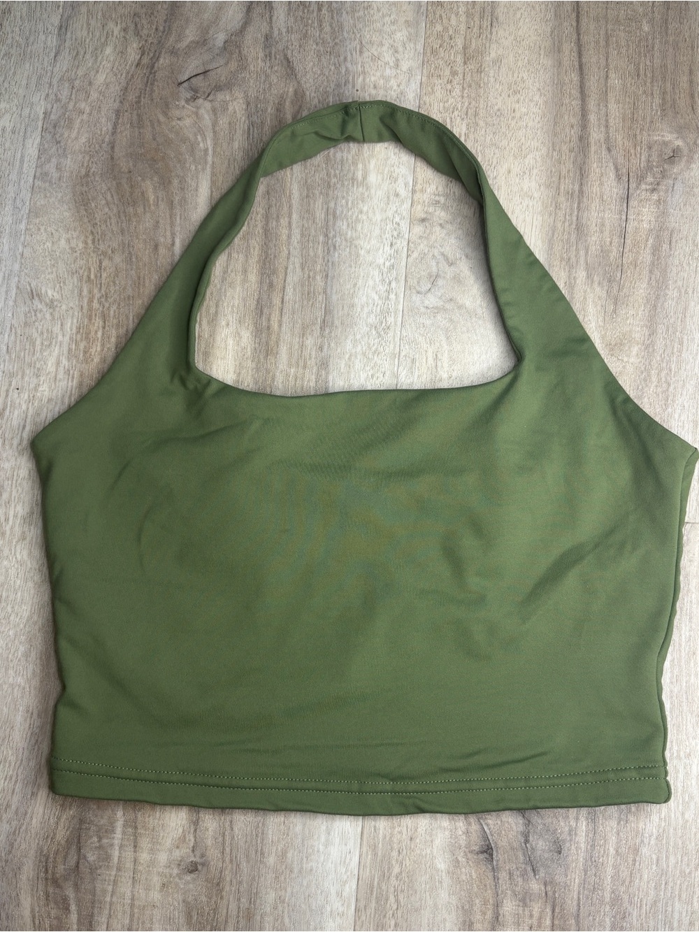 ReoRia Olive Green Halter Crop Top
